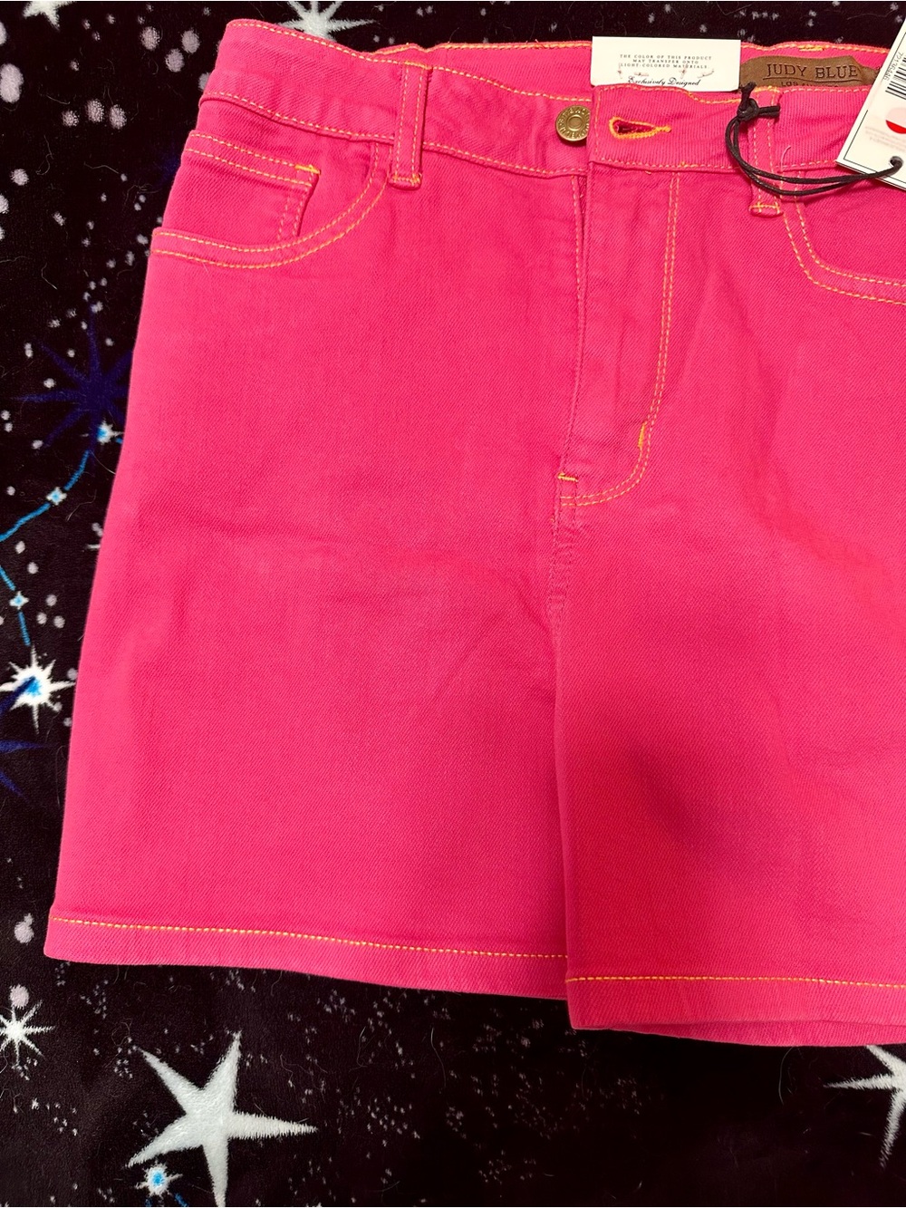 Judy Blue NWT XL High Waisted Magenta Garment Dyed Denim Shorts - Picture 2 of 7